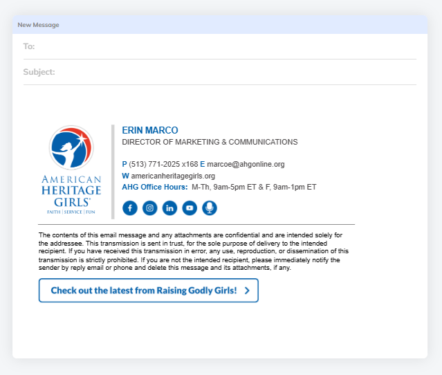 Email Signature example